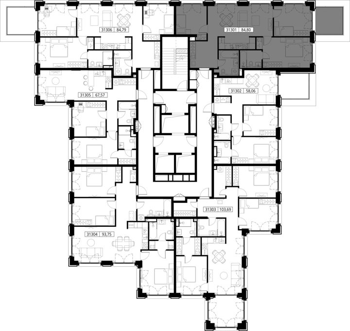 3-комнатная квартира, 84,8 м² — фото 2