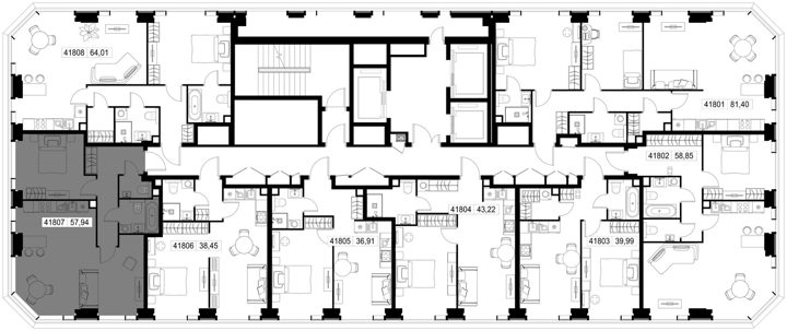 2-комнатная квартира, 57,9 м² — фото 2