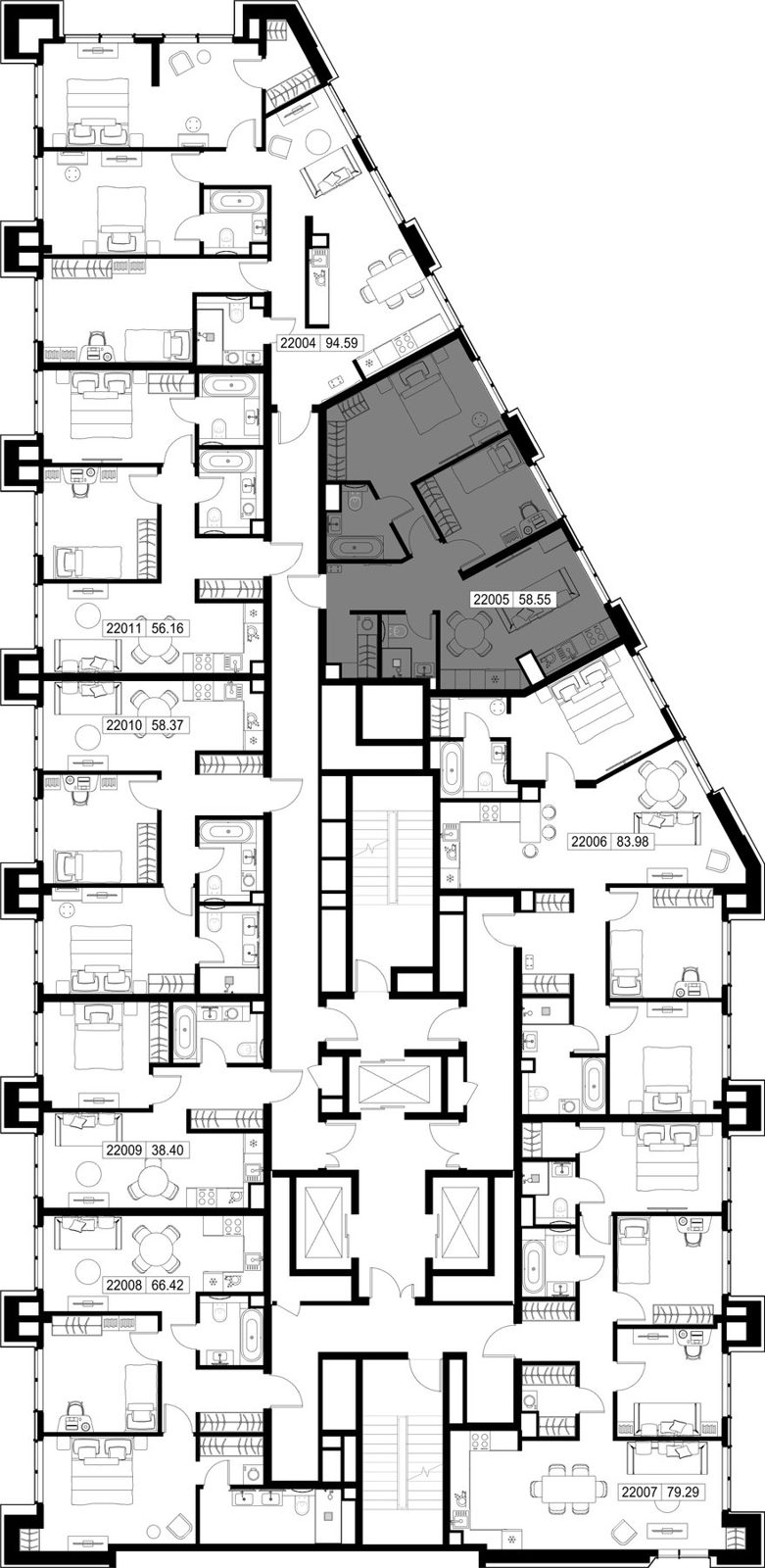 2-комнатная квартира, 58,5 м² — фото 2