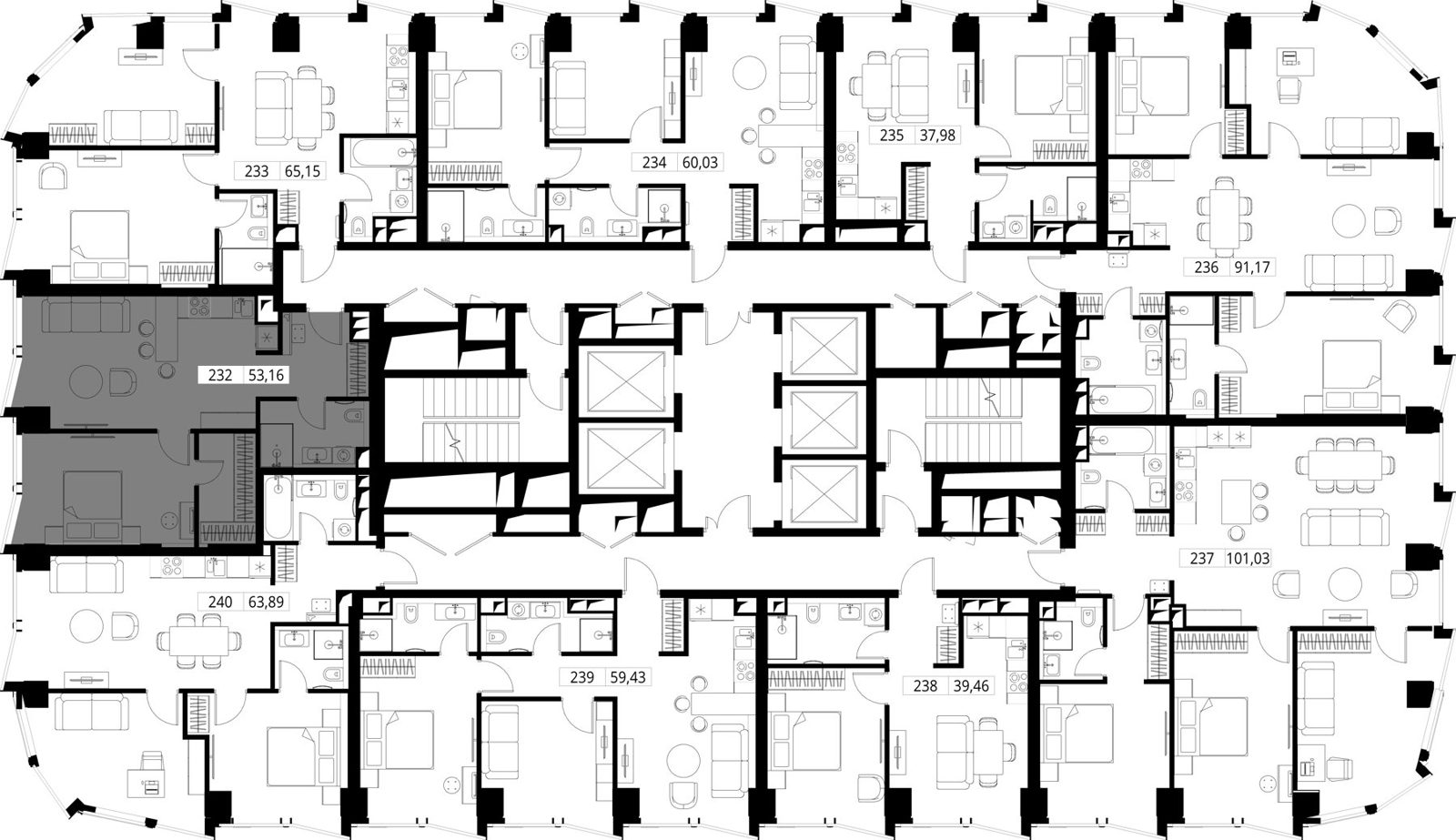 1-комнатная квартира, 53,4 м² — фото 2