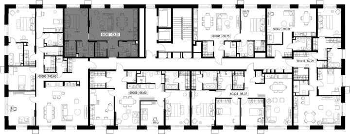 1-комнатная квартира, 63,4 м² — фото 2