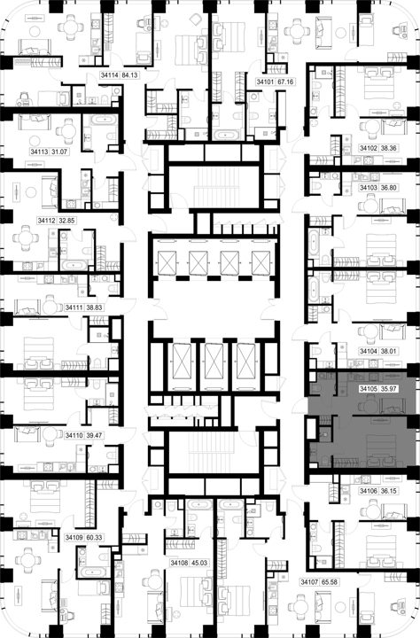 1-комнатная квартира, 36 м² — фото 2