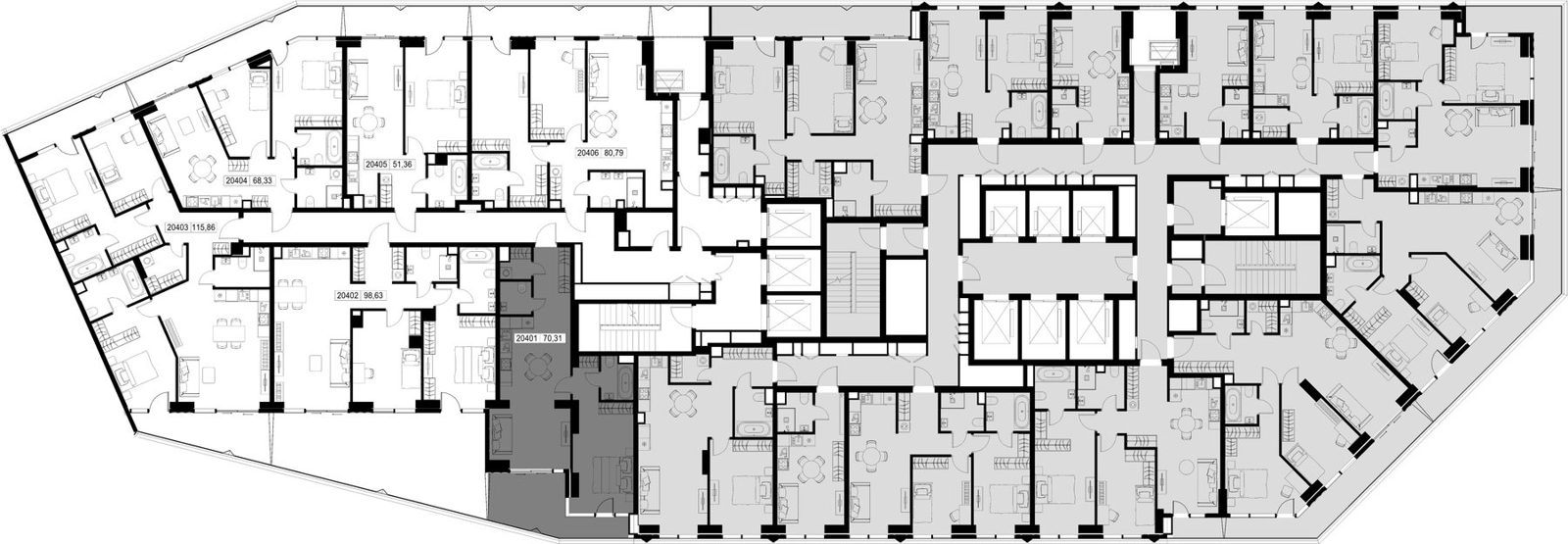 1-комнатная квартира, 70,3 м² — фото 2