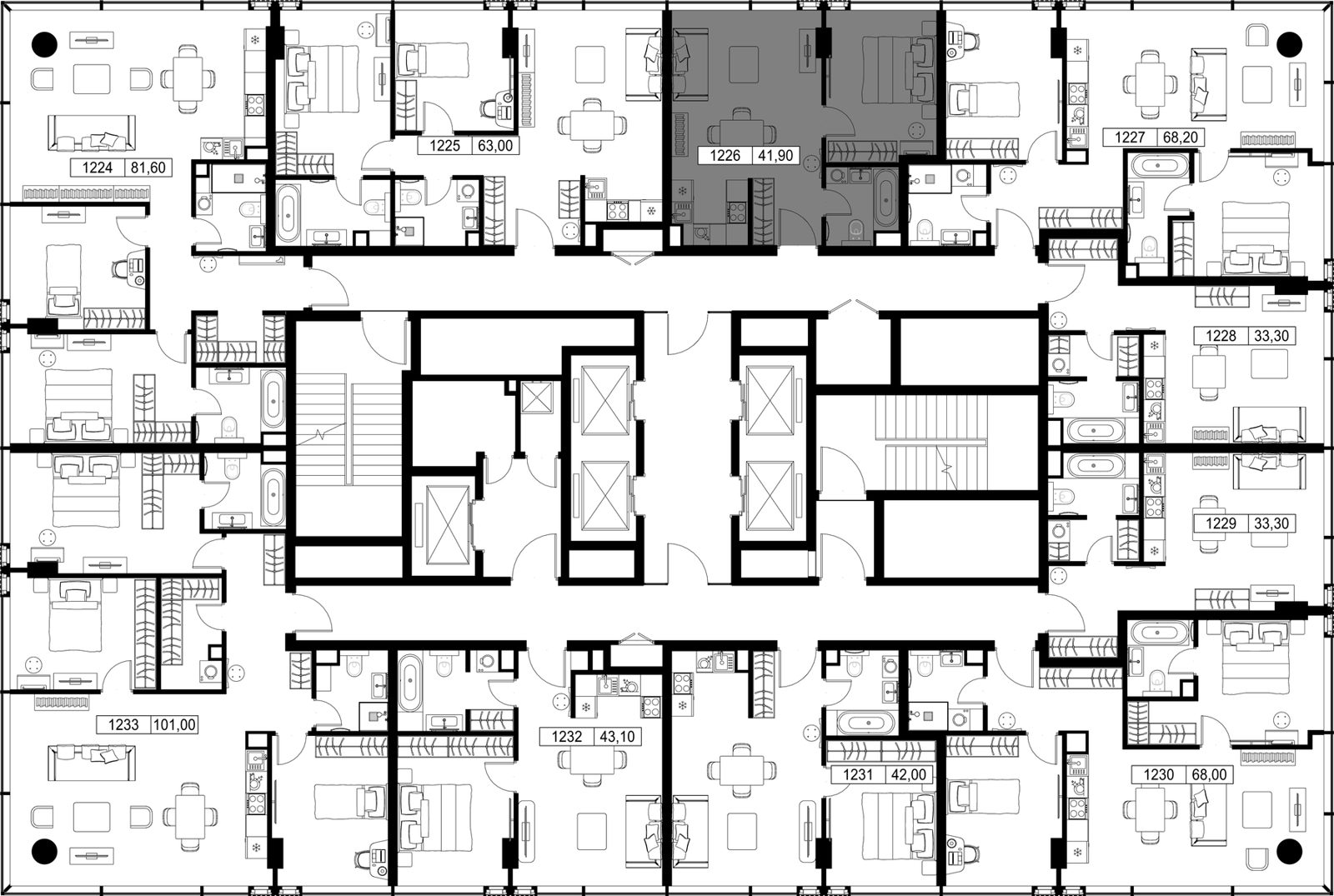 1-комнатная квартира, 41,9 м² — фото 2