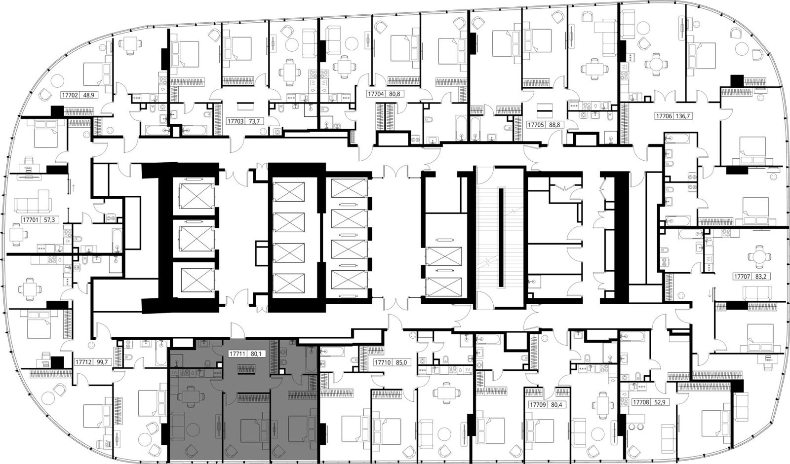 2-комнатная квартира, 80,1 м² — фото 2