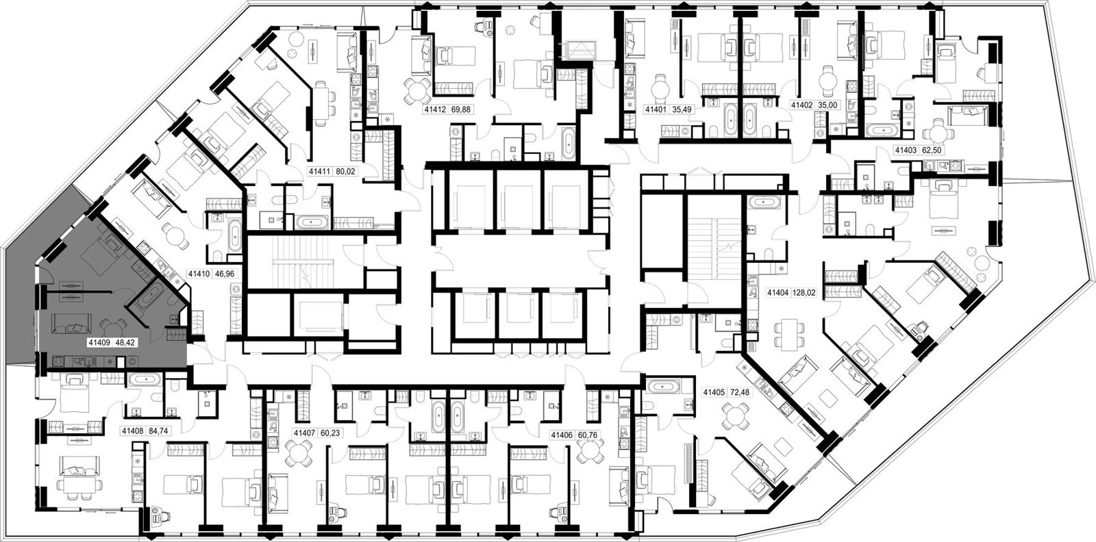 1-комнатная квартира, 48,4 м² — фото 2