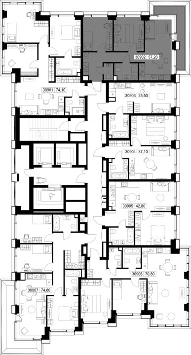 2-комнатная квартира, 57,2 м² — фото 2
