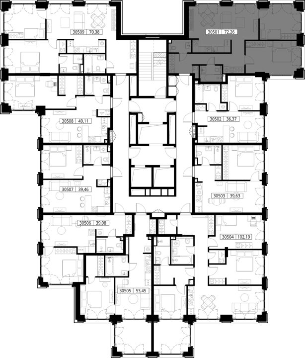 2-комнатная квартира, 72,3 м² — фото 2