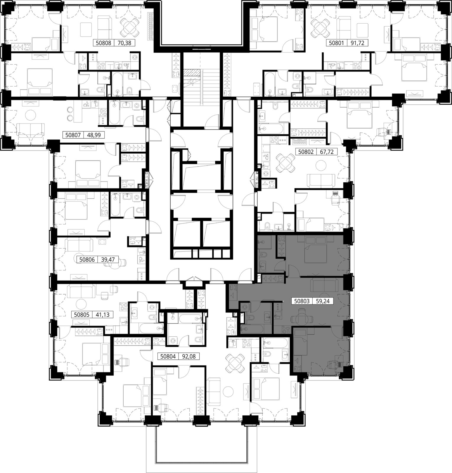 2-комнатная квартира, 59,2 м² — фото 2