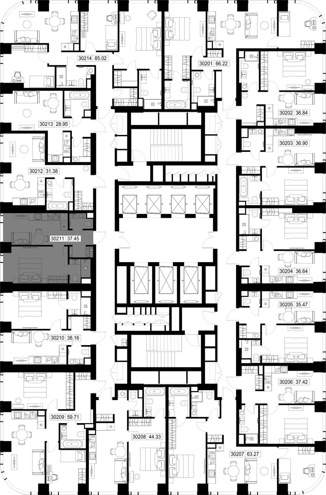 1-комнатная квартира, 37,5 м² — фото 2