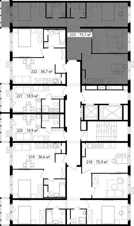 3-комнатная квартира, 75,7 м² — фото 2