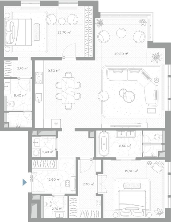 2-комнатная квартира, 145,5 м²