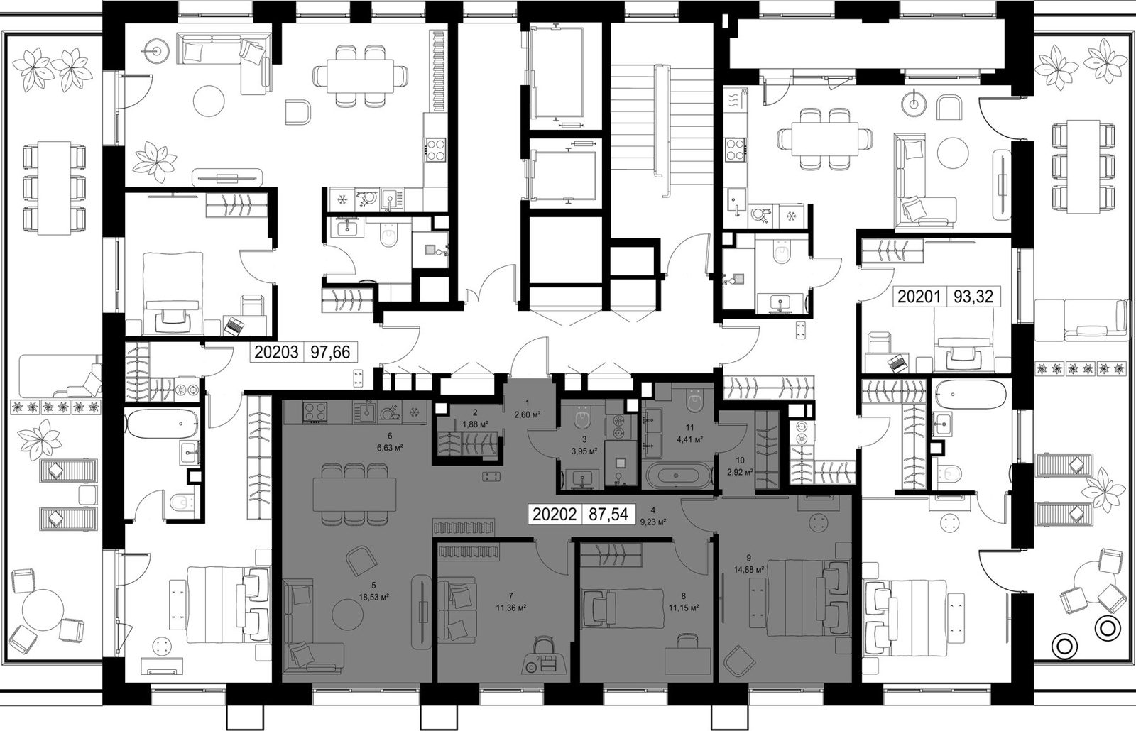3-комнатная квартира, 87,5 м² — фото 2