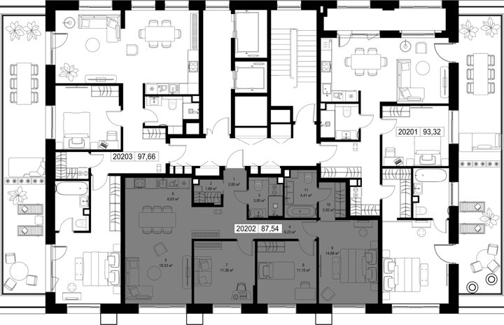 3-комнатная квартира, 87,5 м² — фото 2