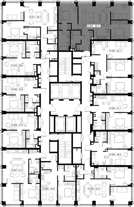 3-комнатная квартира, 92,7 м² — фото 2