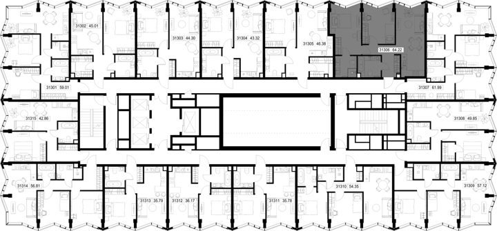 2-комнатная квартира, 64,2 м² — фото 2