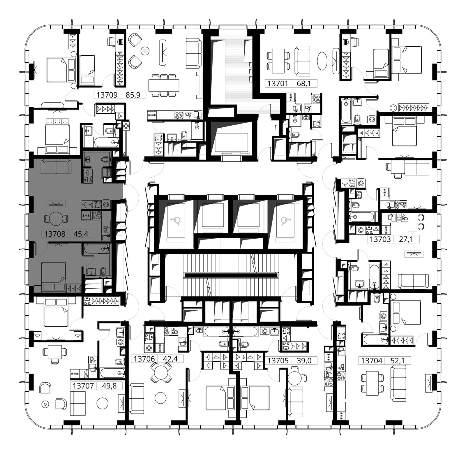 1-комнатная квартира, 45,4 м² — фото 2