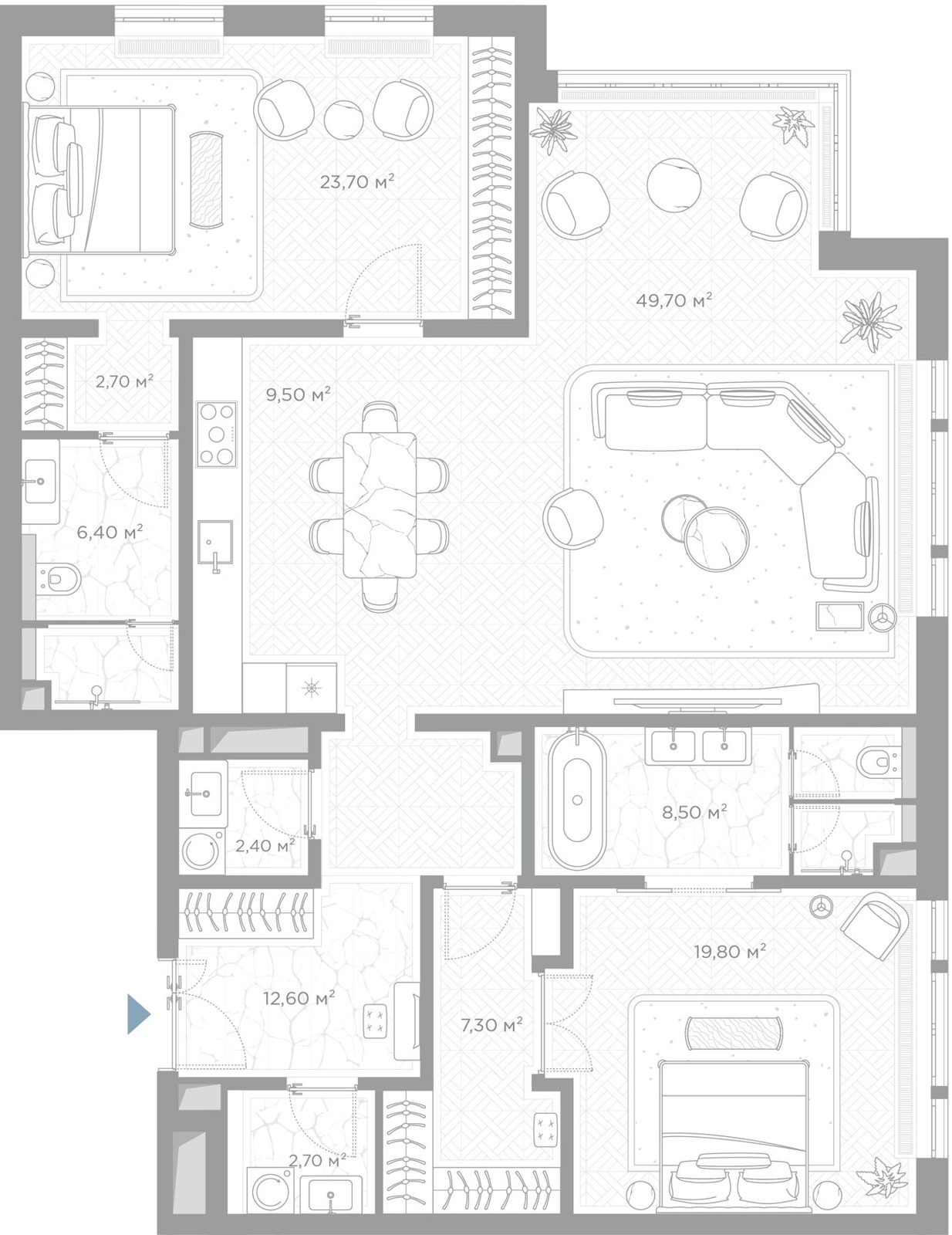 2-комнатная квартира, 145,3 м²