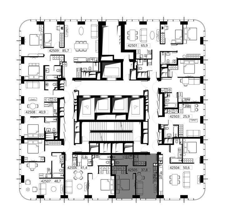 1-комнатная квартира, 37,8 м² — фото 2