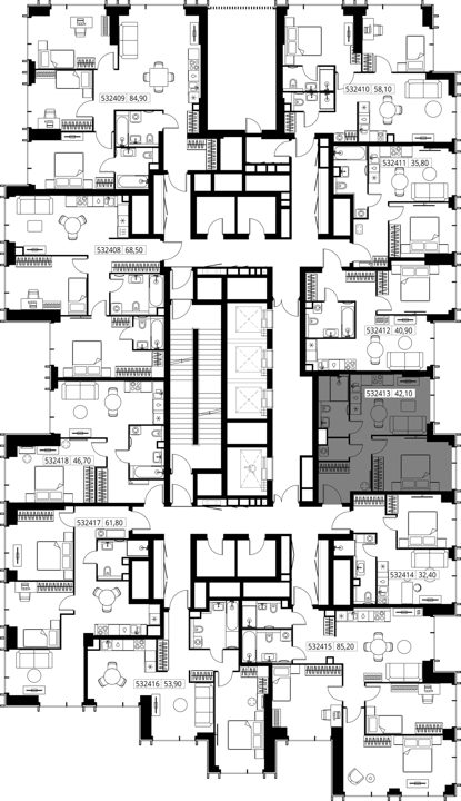 1-комнатная квартира, 42,1 м² — фото 2