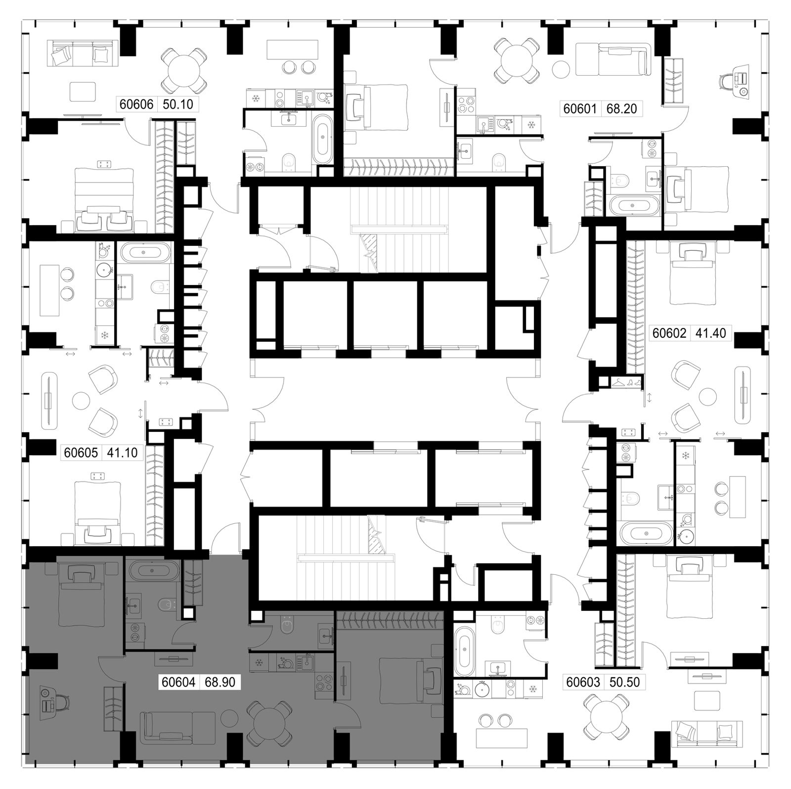 2-комнатная квартира, 68,9 м² — фото 2
