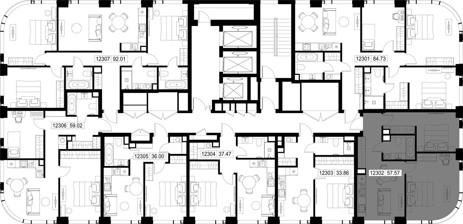 2-комнатная квартира, 57,6 м² — фото 2