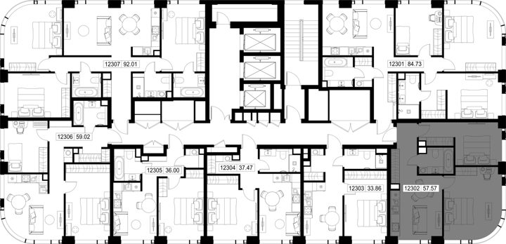 2-комнатная квартира, 57,6 м² — фото 2
