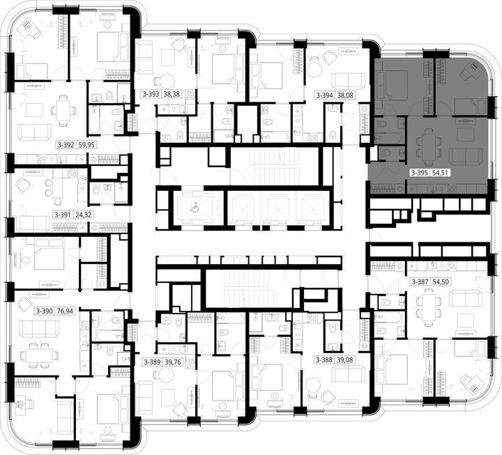 2-комнатная квартира, 54,5 м² — фото 2