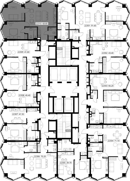 2-комнатная квартира, 68,8 м² — фото 2