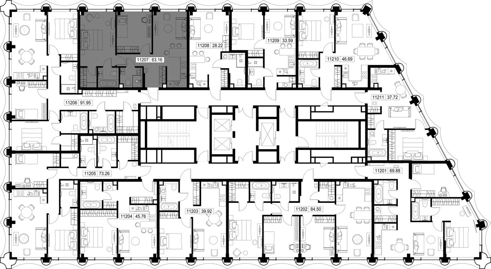 2-комнатная квартира, 63,2 м² — фото 2