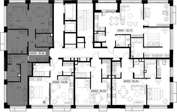 2-комнатная квартира, 83,9 м² — фото 2