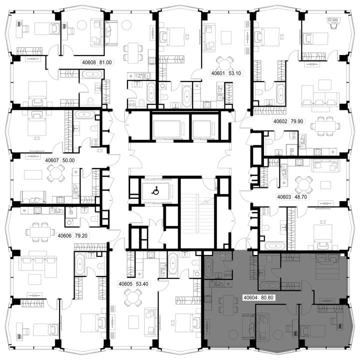 3-комнатная квартира, 80,8 м² — фото 2