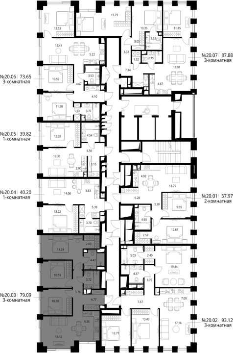 3-комнатная квартира, 79,1 м² — фото 2