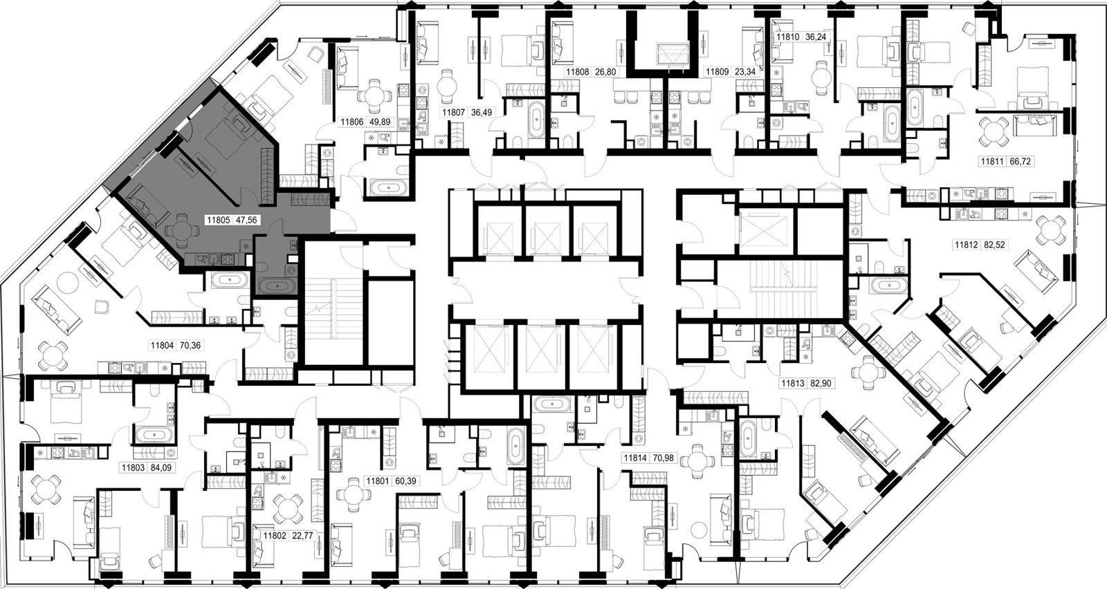 1-комнатная квартира, 47,6 м² — фото 2