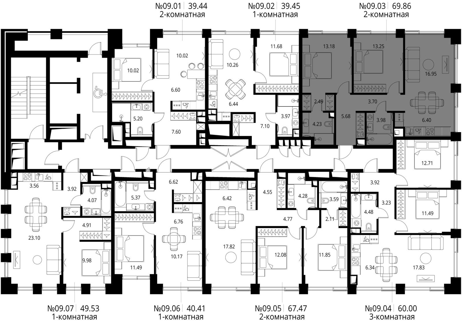 2-комнатная квартира, 69,9 м² — фото 2