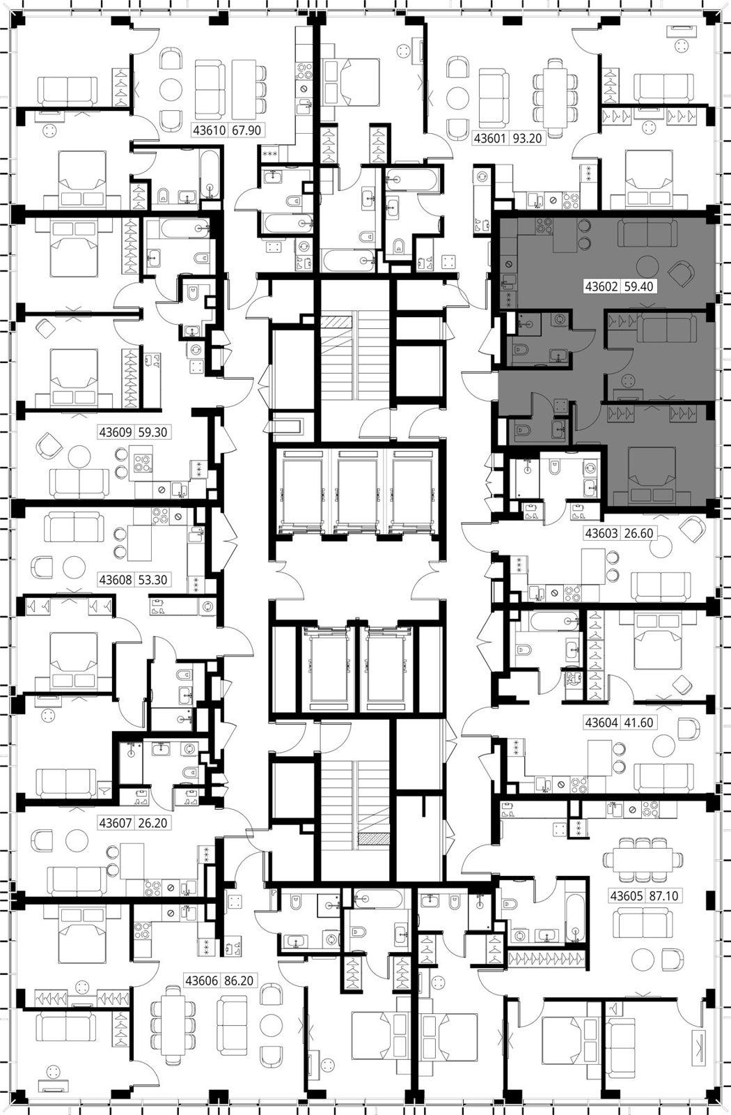 2-комнатная квартира, 59,4 м² — фото 2