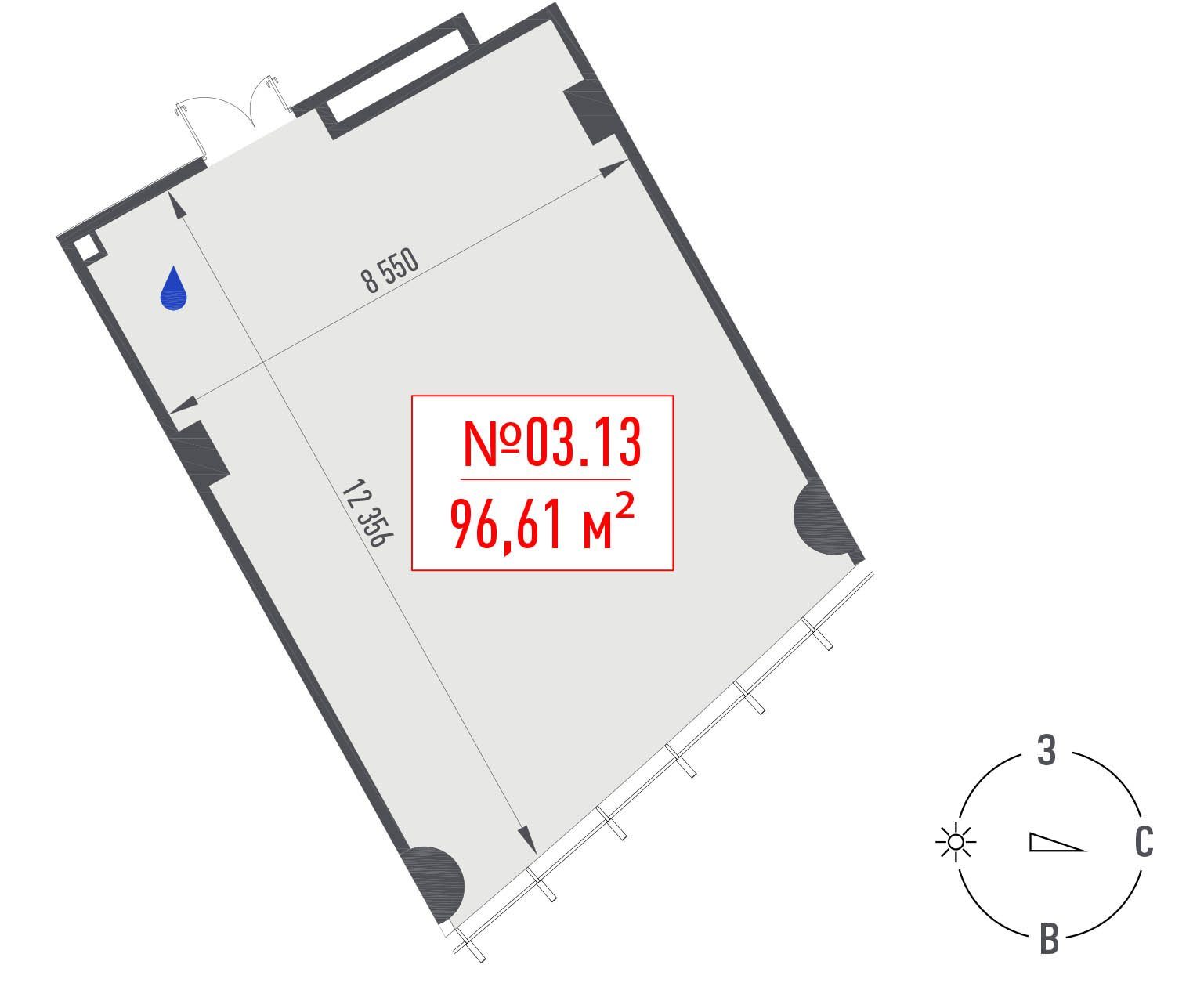 Офис класса A, 94,6 м²