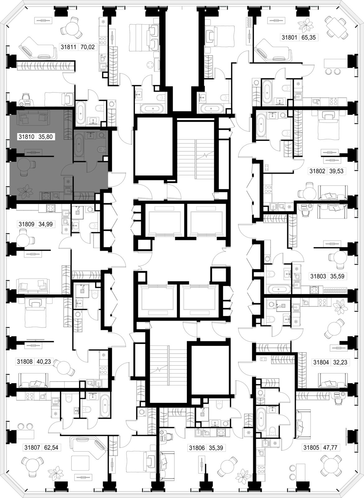 1-комнатная квартира, 35,8 м² — фото 3
