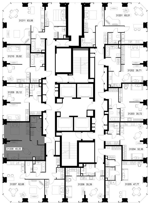 1-комнатная квартира, 40,4 м² — фото 3