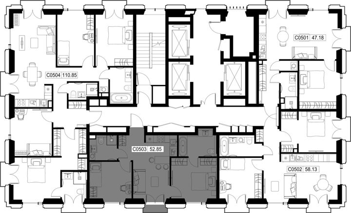 2-комнатная квартира, 53,2 м² — фото 2