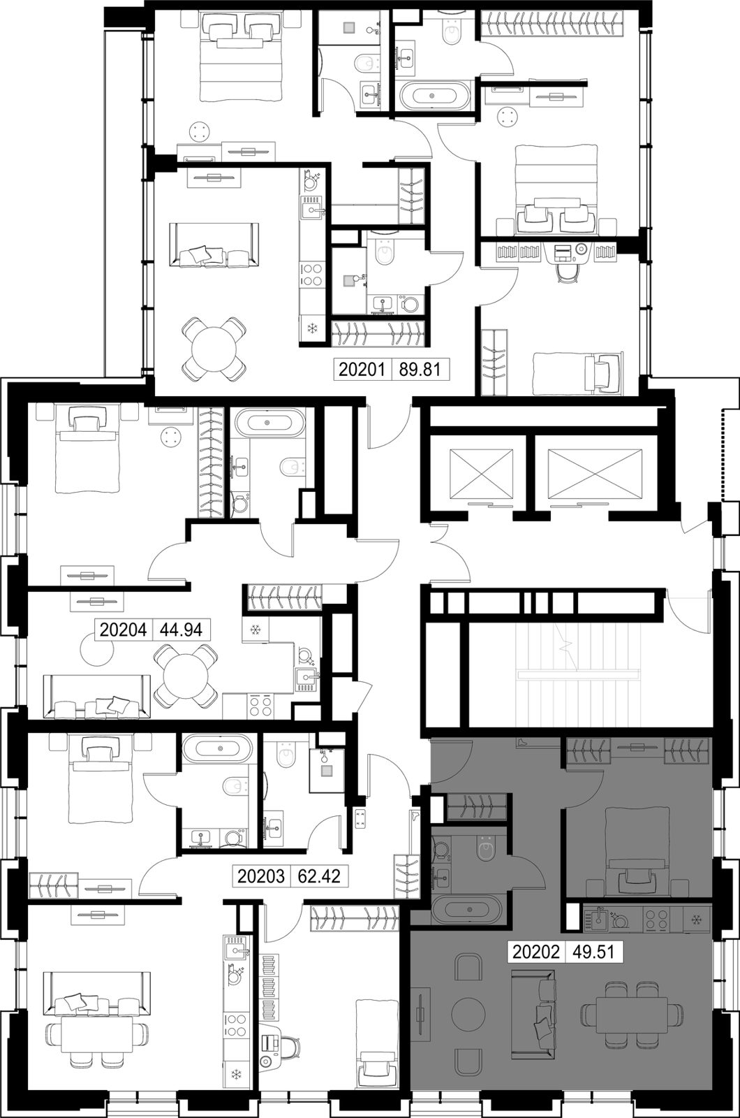 1-комнатная квартира, 49,5 м² — фото 2