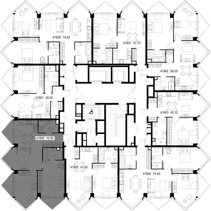 2-комнатная квартира, 70,5 м² — фото 2