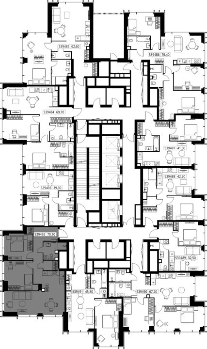 2-комнатная квартира, 70,5 м² — фото 2