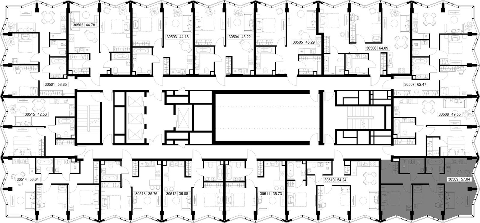 2-комнатная квартира, 57 м² — фото 2