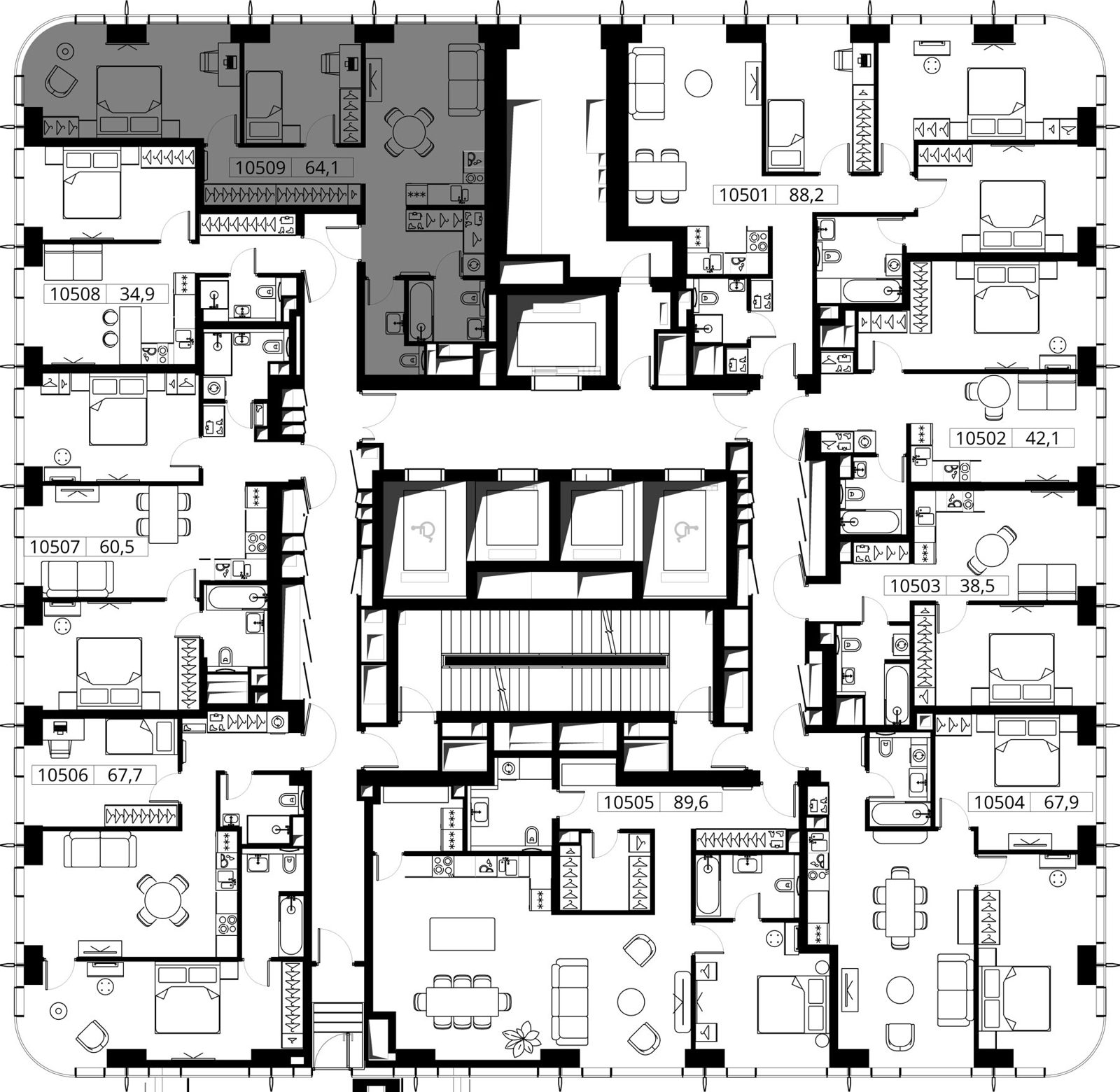 2-комнатная квартира, 64,1 м² — фото 2
