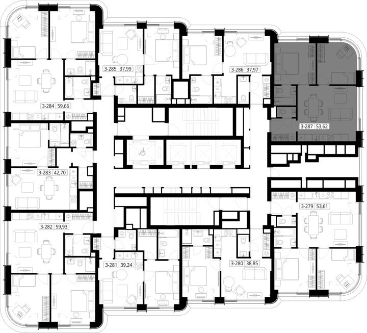 2-комнатная квартира, 53,6 м² — фото 2