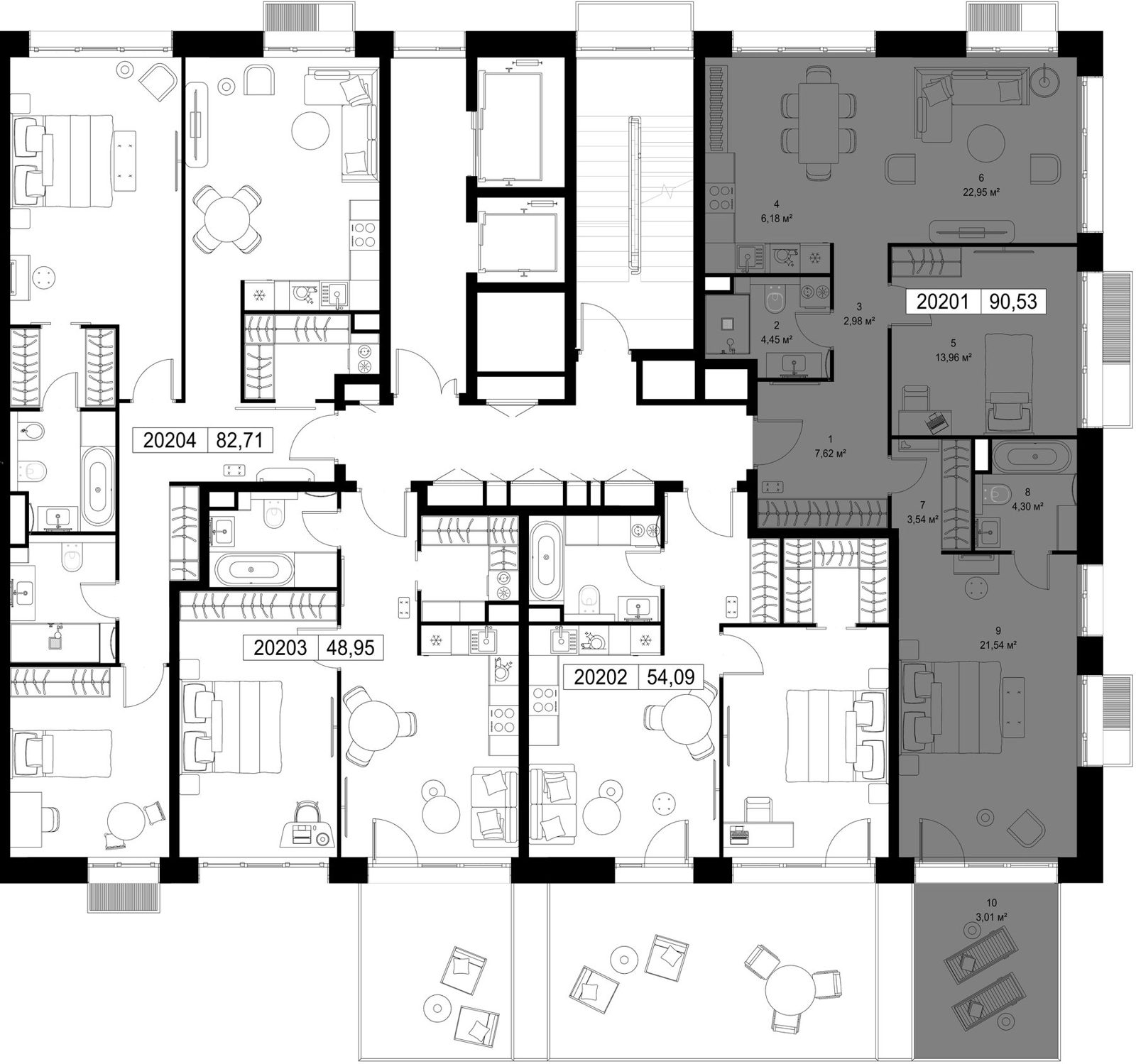 2-комнатная квартира, 90,5 м² — фото 2
