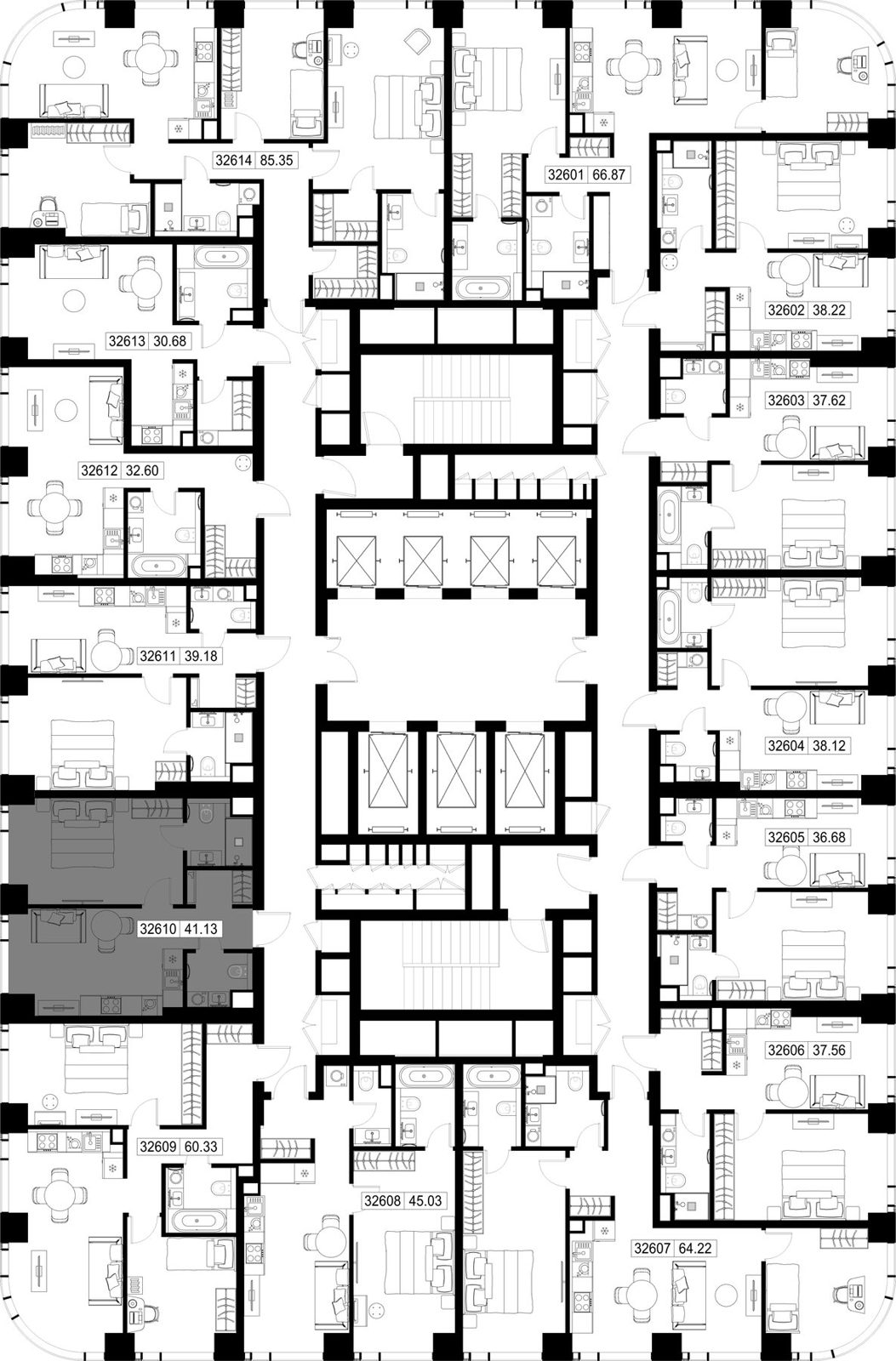 1-комнатная квартира, 41,1 м² — фото 2