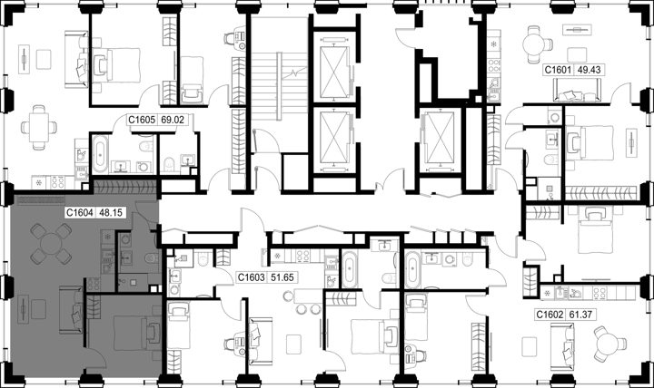 1-комнатная квартира, 48,1 м² — фото 2