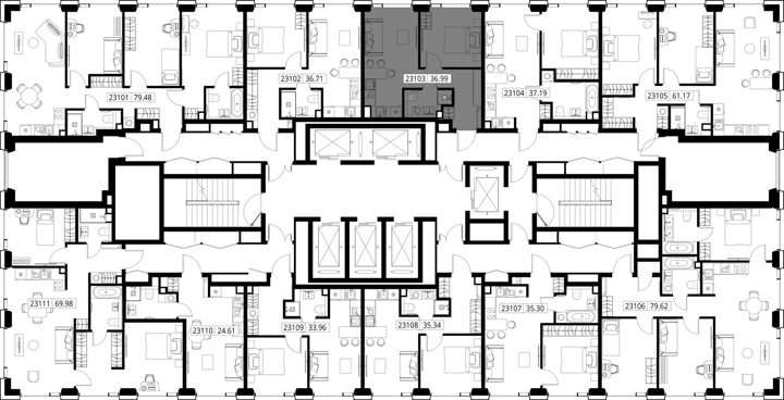 1-комнатная квартира, 37 м² — фото 2